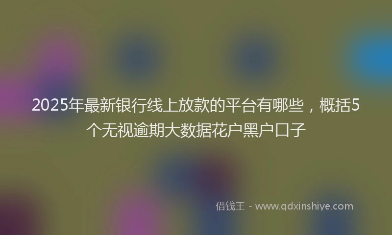 2025年最新银行线上放款的平台有哪些，概括5个无视逾期大数据花户黑户口子