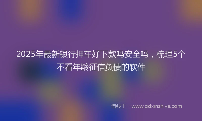 2025年最新银行押车好下款吗安全吗，梳理5个不看年龄征信负债的软件