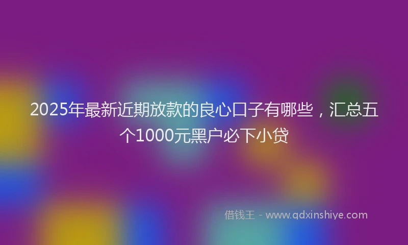 2025年最新近期放款的良心口子有哪些，汇总五个1000元黑户必下小贷