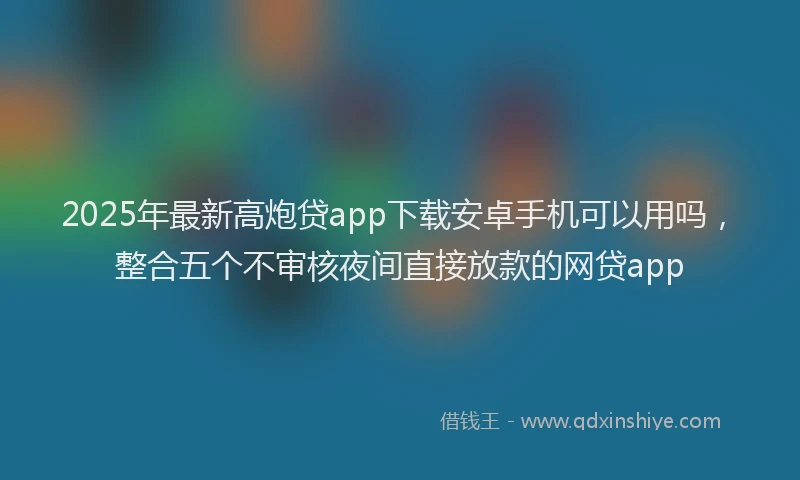 2025年最新高炮贷app下载安卓手机可以用吗，整合五个不审核夜间直接放款的网贷app