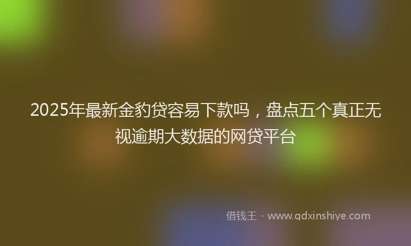 2025年最新金豹贷容易下款吗，盘点五个真正无视逾期大数据的网贷平台