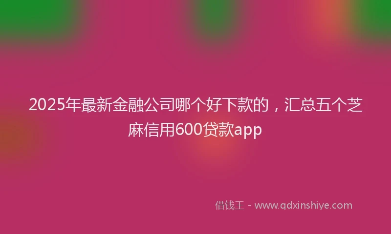 2025年最新金融公司哪个好下款的，汇总五个芝麻信用600贷款app
