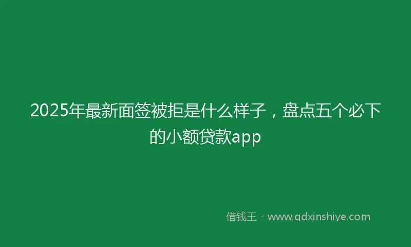 2025年最新面签被拒是什么样子，盘点五个必下的小额贷款app