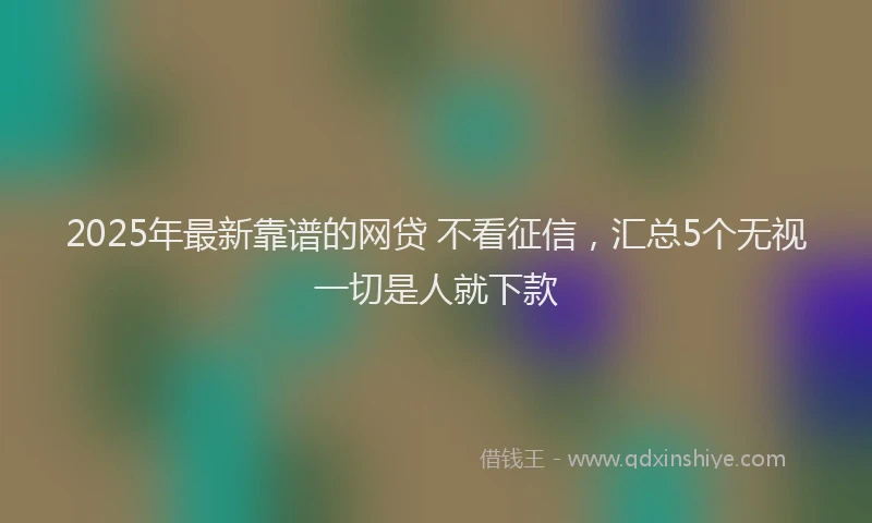 2025年最新靠谱的网贷 不看征信，汇总5个无视一切是人就下款