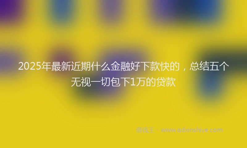 2025年最新近期什么金融好下款快的，总结五个无视一切包下1万的贷款