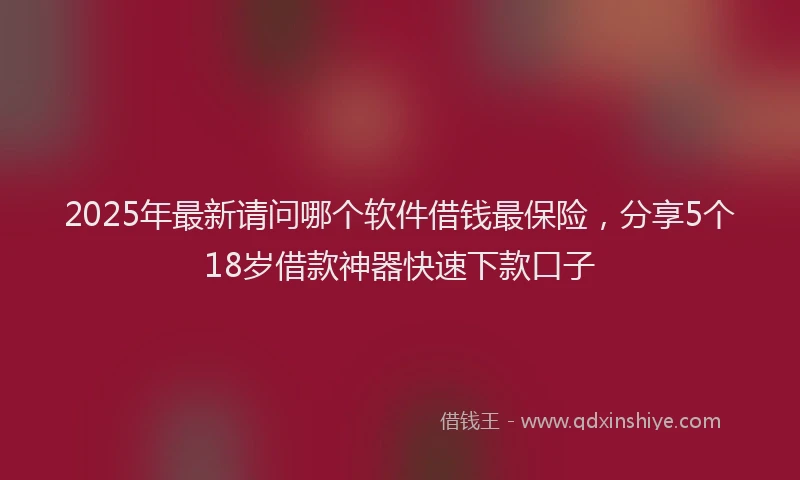 2025年最新请问哪个软件借钱最保险，分享5个18岁借款神器快速下款口子