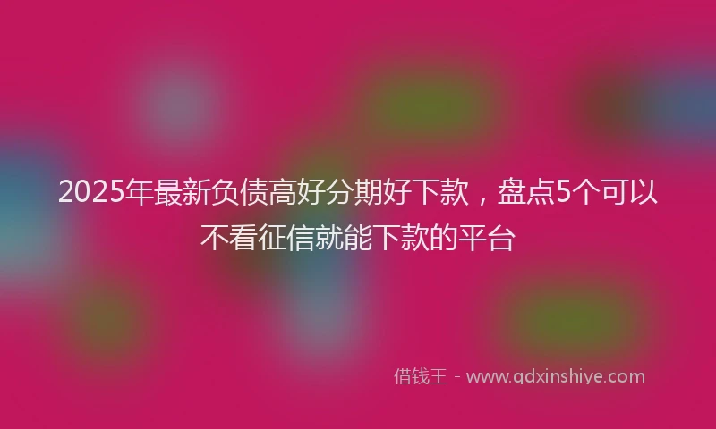 2025年最新负债高好分期好下款，盘点5个可以不看征信就能下款的平台