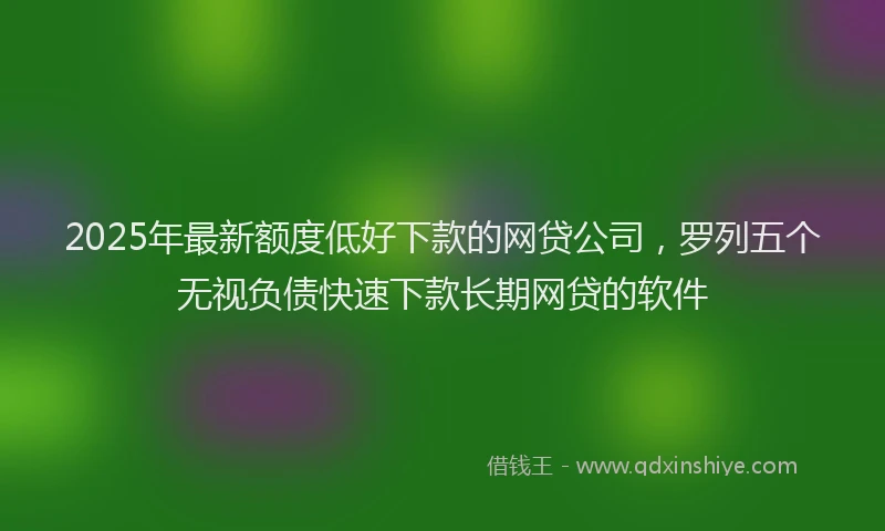 2025年最新额度低好下款的网贷公司，罗列五个无视负债快速下款长期网贷的软件