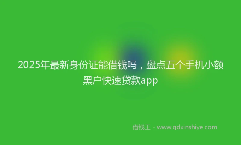 2025年最新身份证能借钱吗，盘点五个手机小额黑户快速贷款app