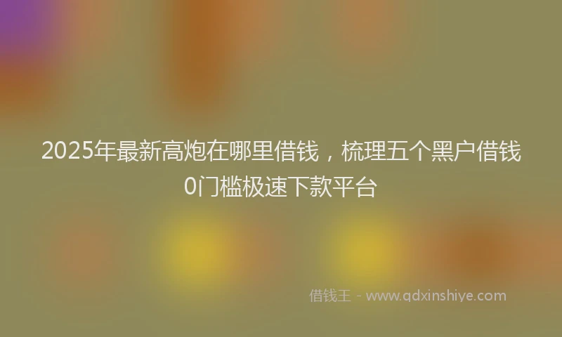 2025年最新高炮在哪里借钱，梳理五个黑户借钱0门槛极速下款平台