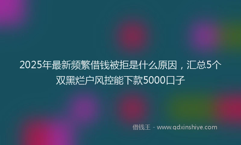 2025年最新频繁借钱被拒是什么原因，汇总5个双黑烂户风控能下款5000口子