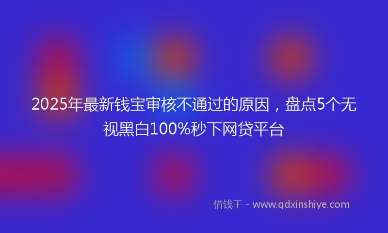 2025年最新钱宝审核不通过的原因，盘点5个无视黑白100%秒下网贷平台