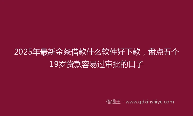 2025年最新金条借款什么软件好下款，盘点五个19岁贷款容易过审批的口子