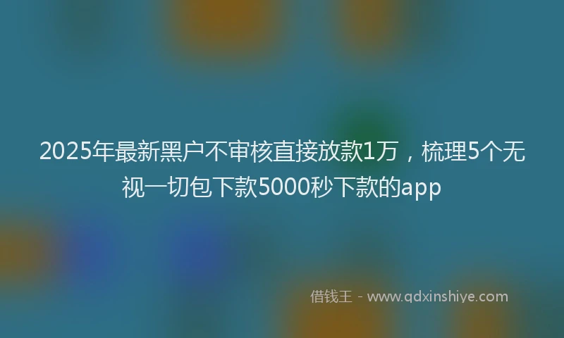 2025年最新黑户不审核直接放款1万，梳理5个无视一切包下款5000秒下款的app