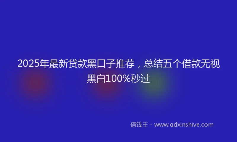 2025年最新贷款黑口子推荐，总结五个借款无视黑白100%秒过