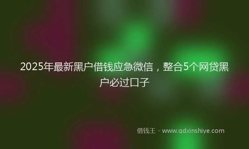 2025年最新黑户借钱应急微信，整合5个网贷黑户必过口子