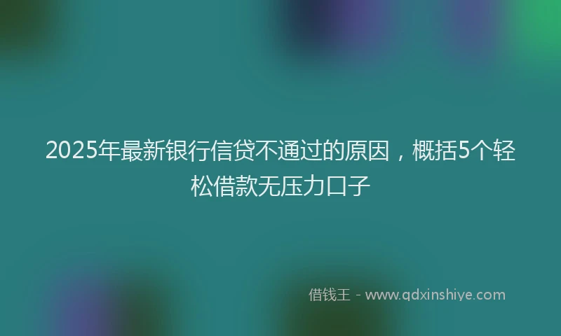 2025年最新银行信贷不通过的原因，概括5个轻松借款无压力口子
