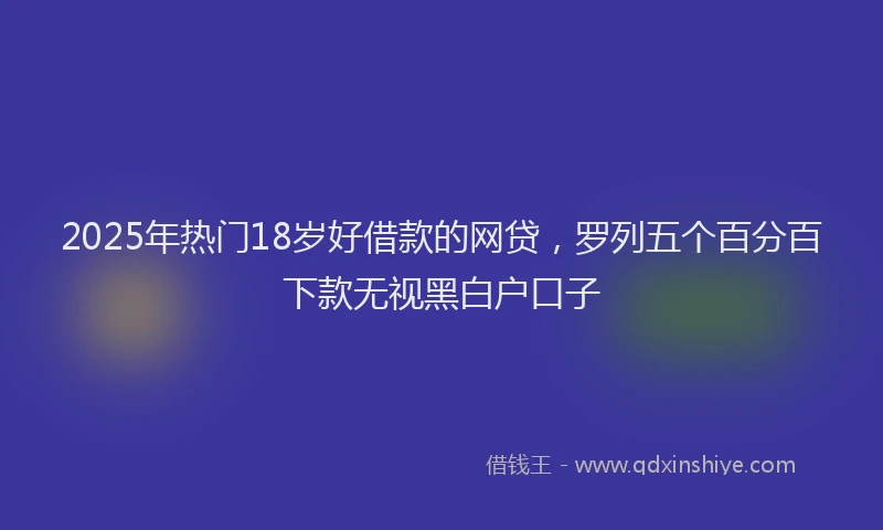 2025年热门18岁好借款的网贷，罗列五个百分百下款无视黑白户口子