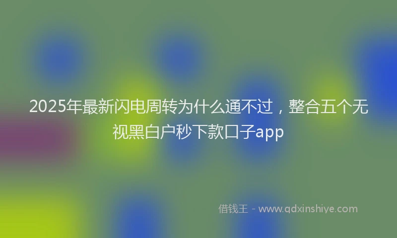 2025年最新闪电周转为什么通不过，整合五个无视黑白户秒下款口子app