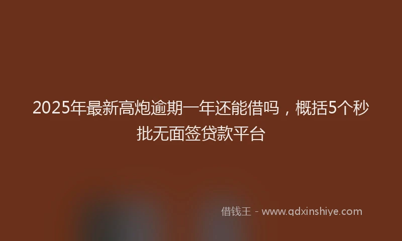 2025年最新高炮逾期一年还能借吗，概括5个秒批无面签贷款平台
