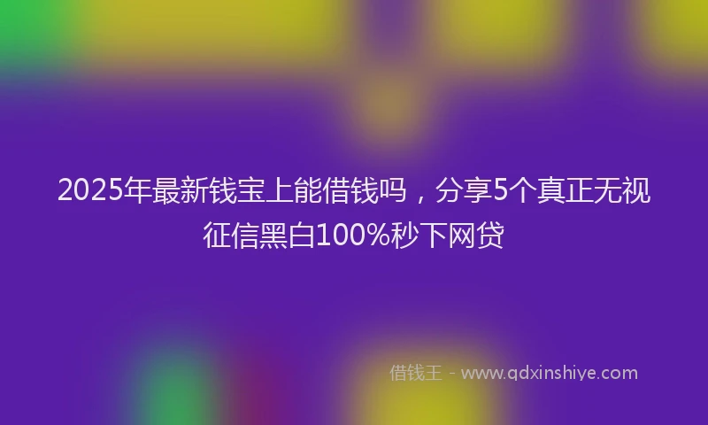 2025年最新钱宝上能借钱吗，分享5个真正无视征信黑白100%秒下网贷