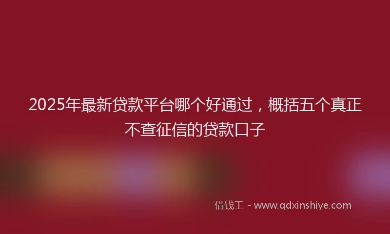 2025年最新贷款平台哪个好通过，概括五个真正不查征信的贷款口子