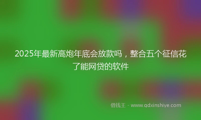 2025年最新高炮年底会放款吗，整合五个征信花了能网贷的软件