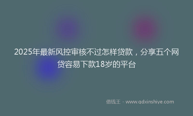 2025年最新风控审核不过怎样贷款，分享五个网贷容易下款18岁的平台