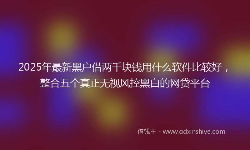 2025年最新黑户借两千块钱用什么软件比较好，整合五个真正无视风控黑白的网贷平台