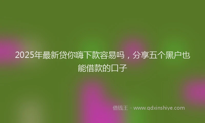 2025年最新贷你嗨下款容易吗，分享五个黑户也能借款的口子