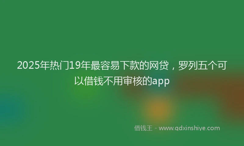 2025年热门19年最容易下款的网贷，罗列五个可以借钱不用审核的app