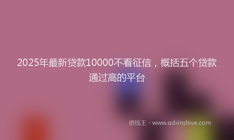 2025年最新贷款10000不看征信，概括五个贷款通过高的平台