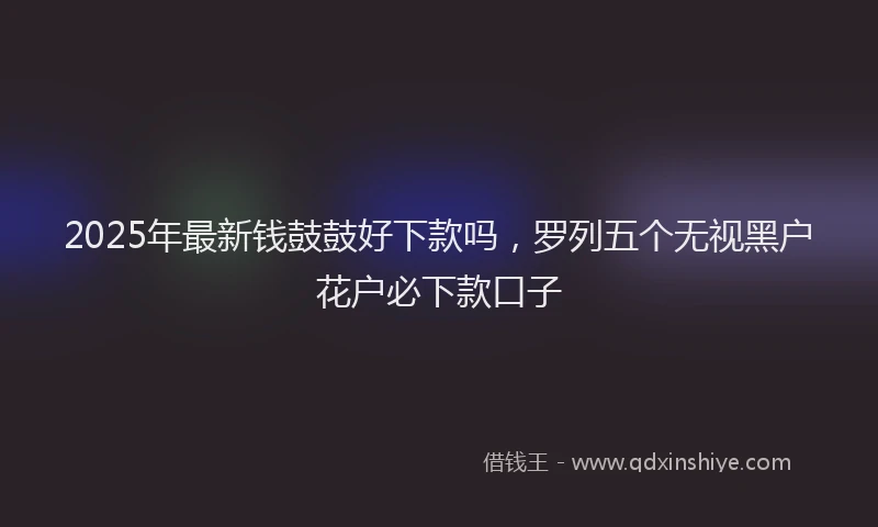 2025年最新钱鼓鼓好下款吗，罗列五个无视黑户花户必下款口子