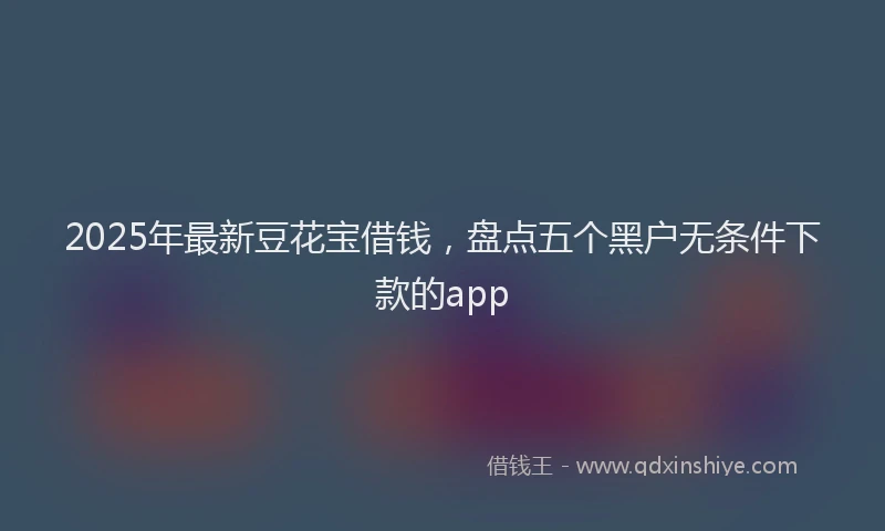 2025年最新豆花宝借钱，盘点五个黑户无条件下款的app