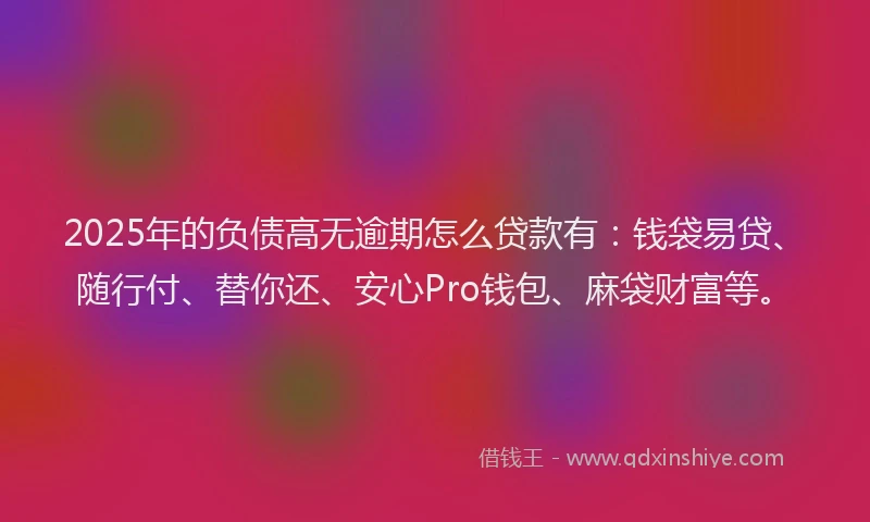 2025年的负债高无逾期怎么贷款有：钱袋易贷、随行付、替你还、安心Pro钱包、麻袋财富等。