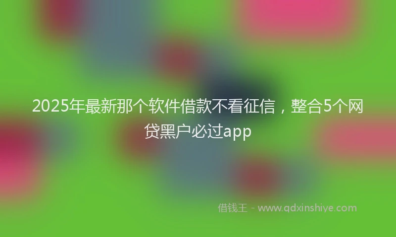2025年最新那个软件借款不看征信，整合5个网贷黑户必过app