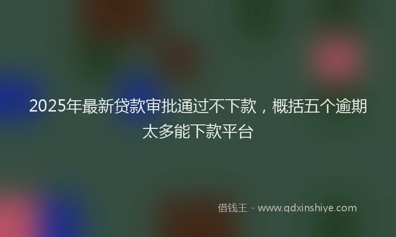2025年最新贷款审批通过不下款，概括五个逾期太多能下款平台