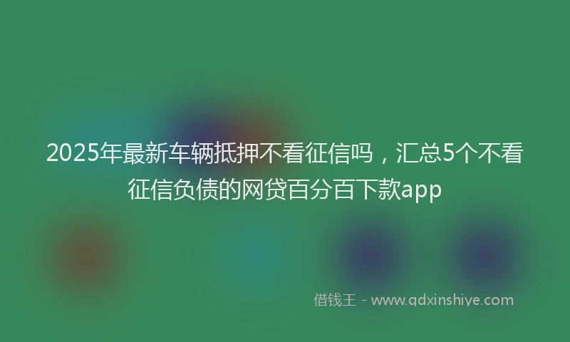 2025年最新车辆抵押不看征信吗，汇总5个不看征信负债的网贷百分百下款app