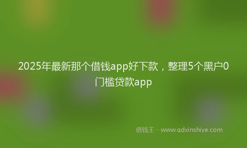 2025年最新那个借钱app好下款，整理5个黑户0门槛贷款app