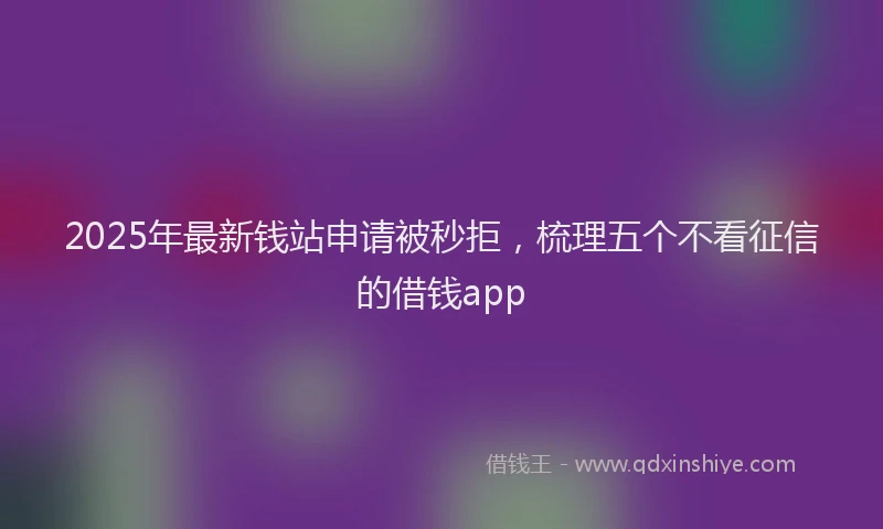2025年最新钱站申请被秒拒，梳理五个不看征信的借钱app