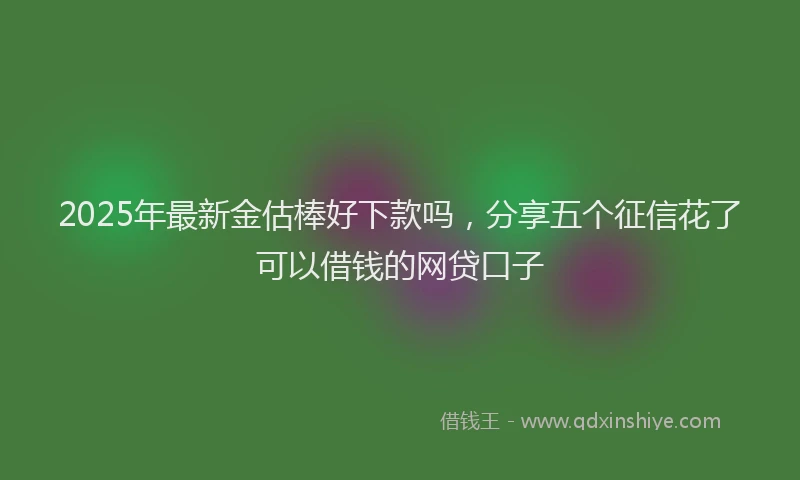 2025年最新金估棒好下款吗，分享五个征信花了可以借钱的网贷口子