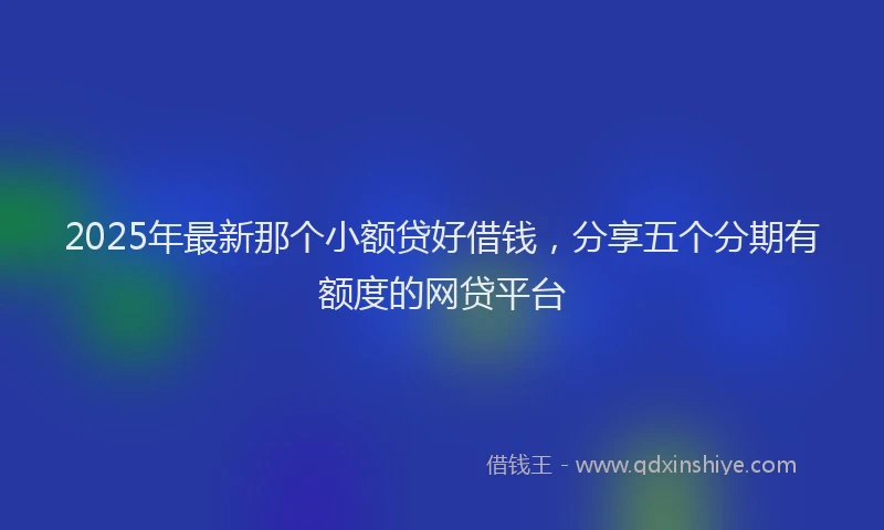 2025年最新那个小额贷好借钱，分享五个分期有额度的网贷平台