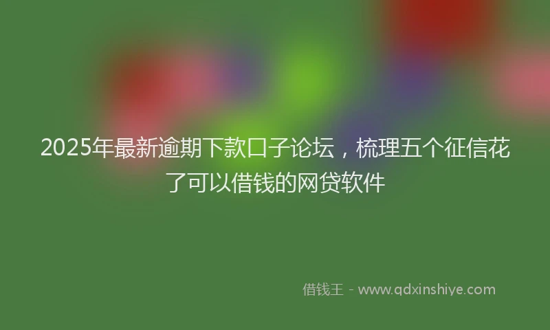 2025年最新逾期下款口子论坛，梳理五个征信花了可以借钱的网贷软件