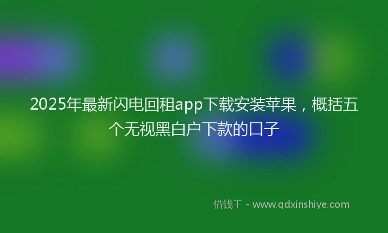 2025年最新闪电回租app下载安装苹果，概括五个无视黑白户下款的口子