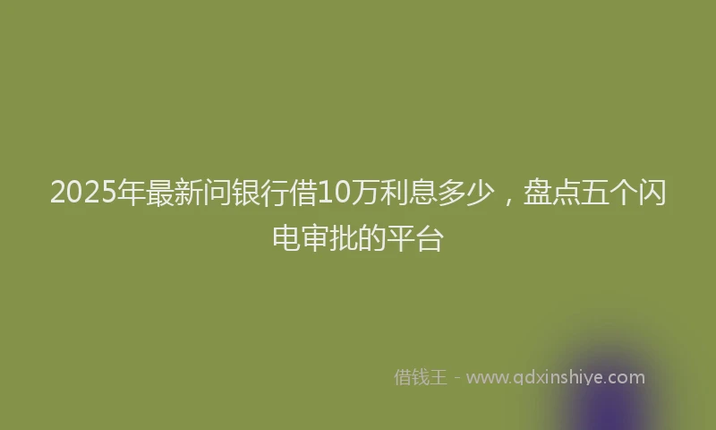 2025年最新问银行借10万利息多少，盘点五个闪电审批的平台