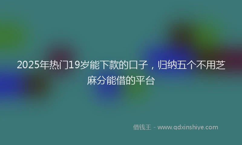 2025年热门19岁能下款的口子，归纳五个不用芝麻分能借的平台