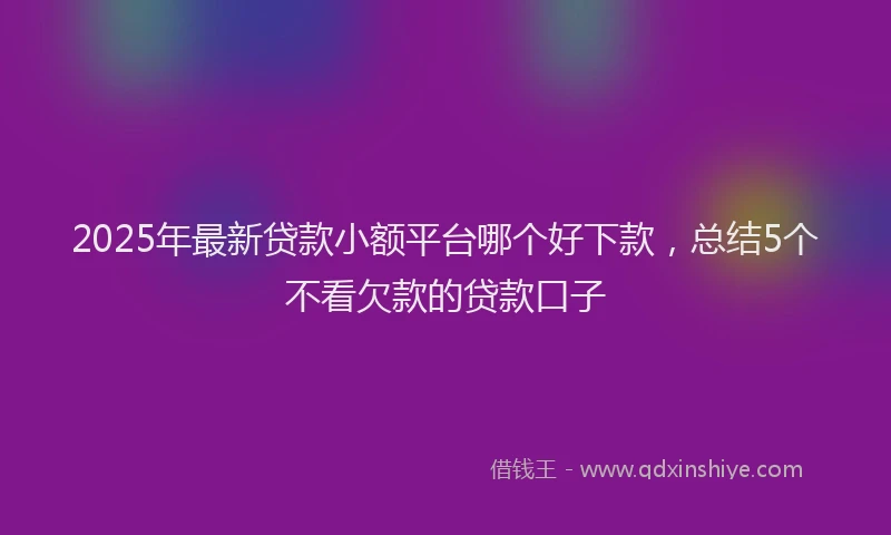 2025年最新贷款小额平台哪个好下款，总结5个不看欠款的贷款口子