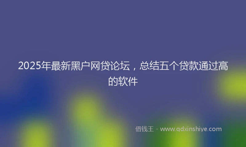 2025年最新黑户网贷论坛，总结五个贷款通过高的软件