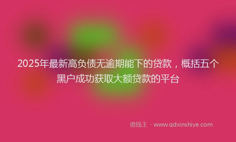 2025年最新高负债无逾期能下的贷款，概括五个黑户成功获取大额贷款的平台