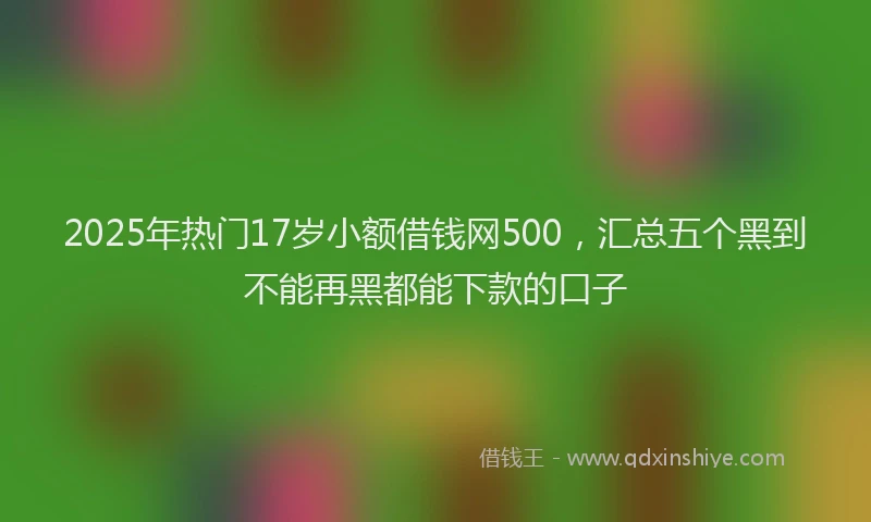 2025年热门17岁小额借钱网500，汇总五个黑到不能再黑都能下款的口子